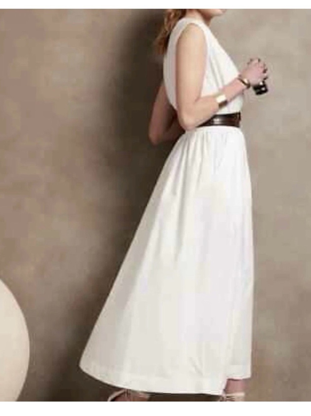 Banana Republic Classic White Cotton Maxi Dress